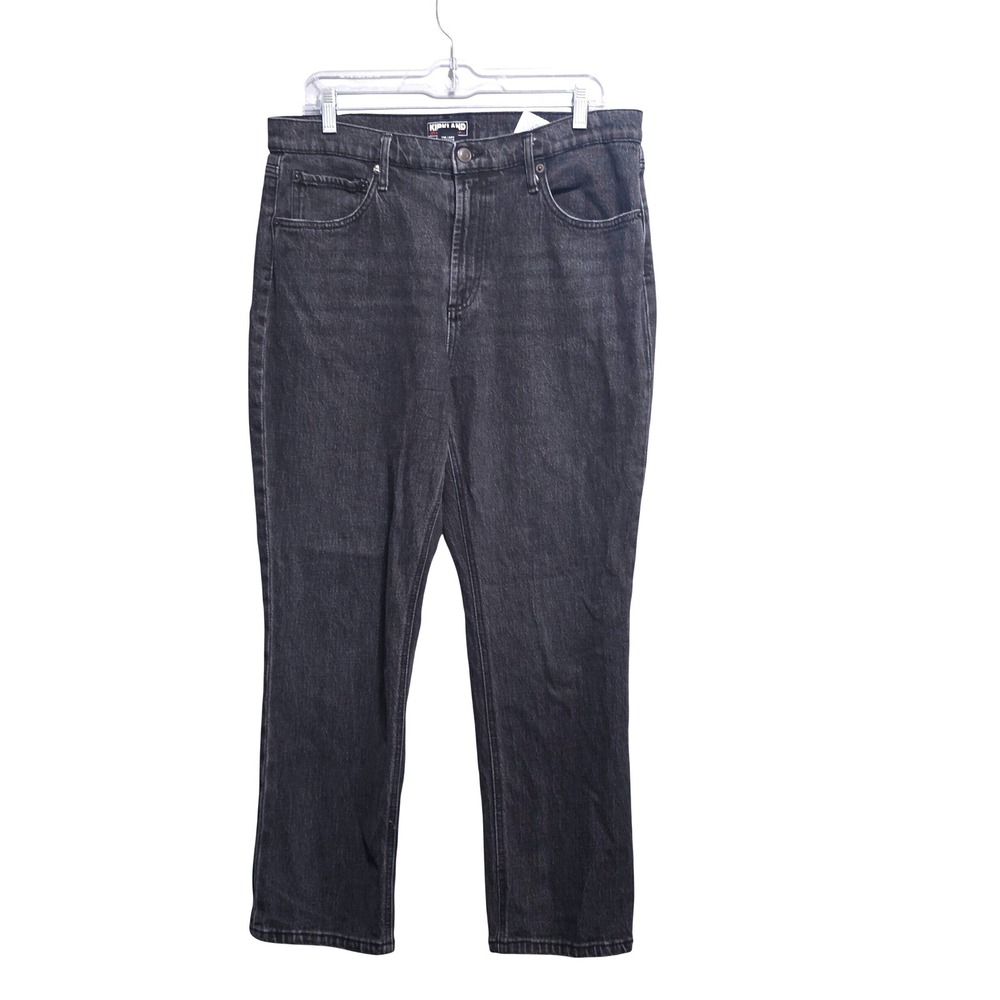 Kirkland Signature Womens High Rise Straight Leg Jeans Black Denim Size 12